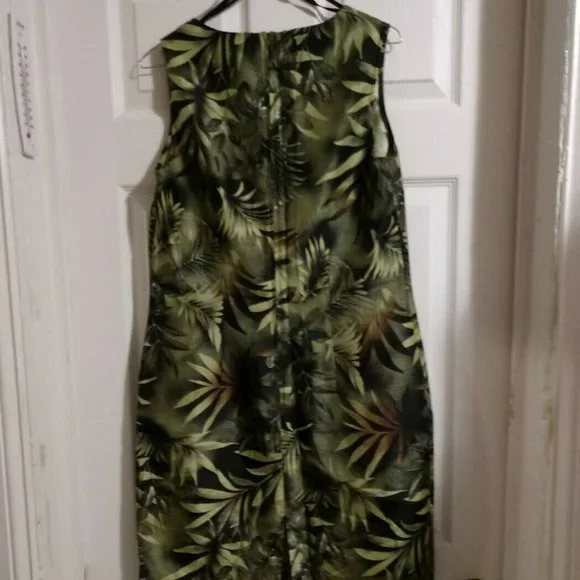 🪴🌿🌱 Scarlett Women's Dress Green on Black with a hint of Brown Size 12 - Picture 11 of 12